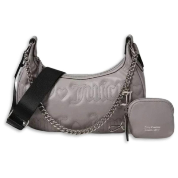 Juicy Couture Gull Grey Quilted Crossbody Purse With Coin Purse - Picture 4 of 10